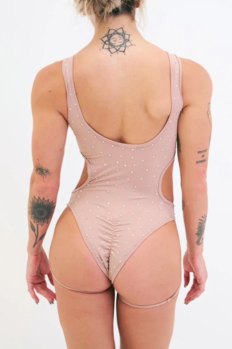 Lunalae Imogen Diamante Bodysuit - Taupe - vista 2