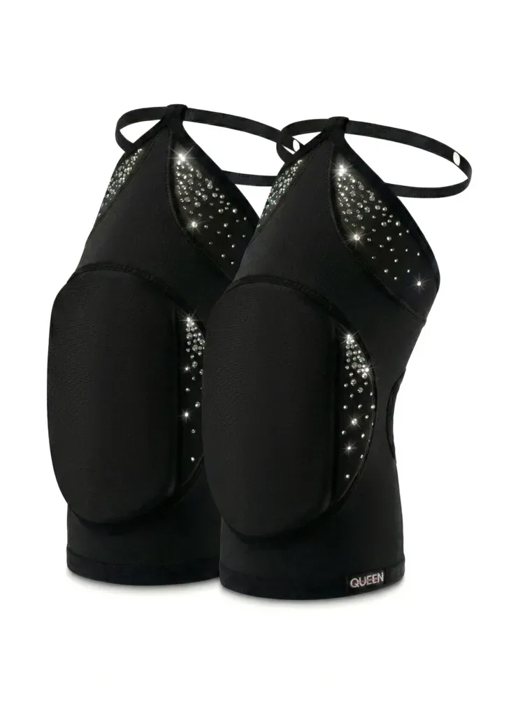 Grippy Knee Pads with Mesh – FIRE – Black Shine - imagen 1